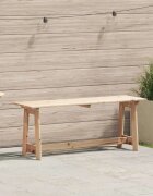 vidaXL Външна пейка Естествен 119 x 37 x 47 см Масивно дърво от бор