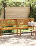 vidaXL Външна пейка Натурално 220 x 56 x 90 см Солидно акациево дърво