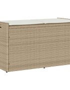 vidaXL Външна пейка за съхранение с възглавница Бежова 100 cm