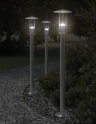 vidaXL Външна подова лампа сребриста 100 см неръждаема стомана