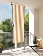 vidaXL Външна ролетна щора оранжев и бял 120x270 см плат и стомана