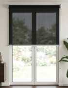 vidaXL Външна ролетна щора с блокировка на UV 90% Черно 80 x 230 cm
