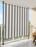 vidaXL Външна ролкова завеса Антрацит и бяло 100 x 270 cm