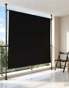 vidaXL Външна ролкова завеса Черно 150 x 270 cm