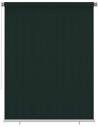 vidaXL Външна роло щора 180x230 см тъмнозелена HDPE