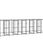 vidaXL Външна стоманена клетка за кучета с покрив 1452 m²