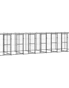 vidaXL Външна стоманена клетка за кучета с покрив 1694 m²