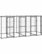 vidaXL Външна стоманена клетка за кучета с покрив 968 m²