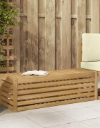 vidaXL Външна табуретка Бяло 115 x 43 x 37 см Солидно акациево дърво