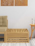 vidaXL Външна табуретка Солидно акациево дърво Бяло 79 x 79 x 37 см