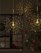 vidaXL Външни коледни светещи фойерверки топло бели 20 см 140 LED