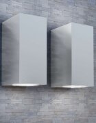 vidaXL Външни LED прожектори за стена квадратни 2 бр