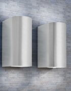 vidaXL Външни LED прожектори за стена обли 2 бр