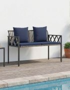 vidaXL Външни пейки 2 -Seater 116 x 56 x 75 см полиратан