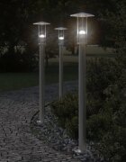 vidaXL Външни подови лампи 3 бр сребрист 100 см неръждаема стомана