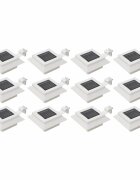 vidaXL Външни соларни лампи 12 бр LED квадратни 12 см бели