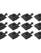 vidaXL Външни соларни лампи 12 бр LED квадратни 12 см черни