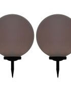vidaXL Външни соларни лампи 2 бр LED сферични 50 см RGB