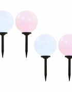 vidaXL Външни соларни лампи 4 бр LED сферични 30 см RGB
