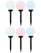 vidaXL Външни соларни лампи 6 бр LED сферични 20 см RGB