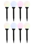 vidaXL Външни соларни лампи 8 бр LED сферични 15 см RGB
