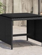 vidaXL Външни табуретки с възглавници 4 бр черни 41x41x36 см полиратан