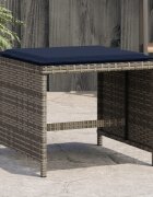 vidaXL Външни табуретки с възглавници 4 бр сиви 40x40x35 см полиратан