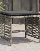 vidaXL Външни табуретки с възглавници 4 бр сиви 41x41x36 см полиратан