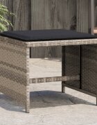 vidaXL Външни табуретки с възглавници 4 бр светлосиви 40x40x35 см