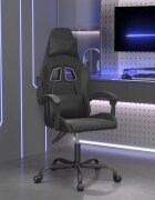 vidaXL Въртящ гейминг стол черен изкуствена кожа