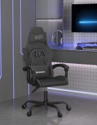 vidaXL Въртящ гейминг стол черен изкуствена кожа