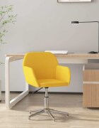 vidaXL Въртящ се офис стол светложълт текстил