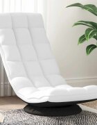 vidaXL Въртящ се подов стол бял 70x51x79 см плат