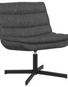 vidaXL Въртящ се стол Черно 63 x 75 x 76 см Антично PU