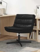 vidaXL Въртящ се стол Черно 63 x 75 x 76 см Изкуствена
