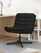 vidaXL Въртящ се стол Черно 63 x 75 x 76 см текстил