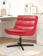 vidaXL Въртящ се стол Червено 63 x 75 x 76 см Изкуствена