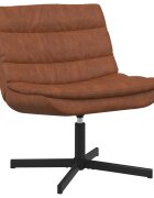 vidaXL Въртящ се стол Кафяво 63 x 75 x 76 см Антично PU
