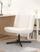 vidaXL Въртящ се стол Крем 63 x 75 x 76 см Овча