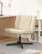vidaXL Въртящ се стол Кремаво 63 x 75 x 76 см текстил