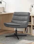 vidaXL Въртящ се стол Сив 63 x 75 x 76 см Изкуствена