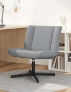 vidaXL Въртящ се стол Светлосиво 63 x 75 x 76 см текстил