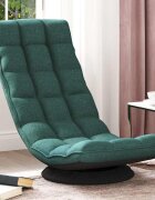 vidaXL Въртящ се стол за пода тъмнозелен 70x51x79 см плат