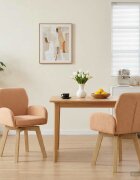 vidaXL Въртящи се трапезни столове 2 бр. Букле Бежово 54 x 58 x 87 см