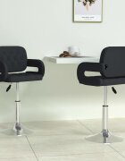 vidaXL Въртящи се трапезни столове 2 бр черни изкуствена кожа