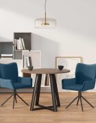 vidaXL Въртящи се трапезни столове 2 бр сини кадифе