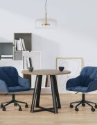 vidaXL Въртящи се трапезни столове 2 бр сини кадифе