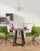 vidaXL Въртящи се трапезни столове 2 бр светлозелени кадифе