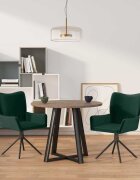 vidaXL Въртящи се трапезни столове 2 бр тъмнозелени кадифе