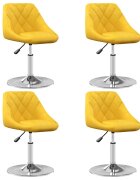 vidaXL Въртящи се трапезни столове 4 бр горчица кадифе
